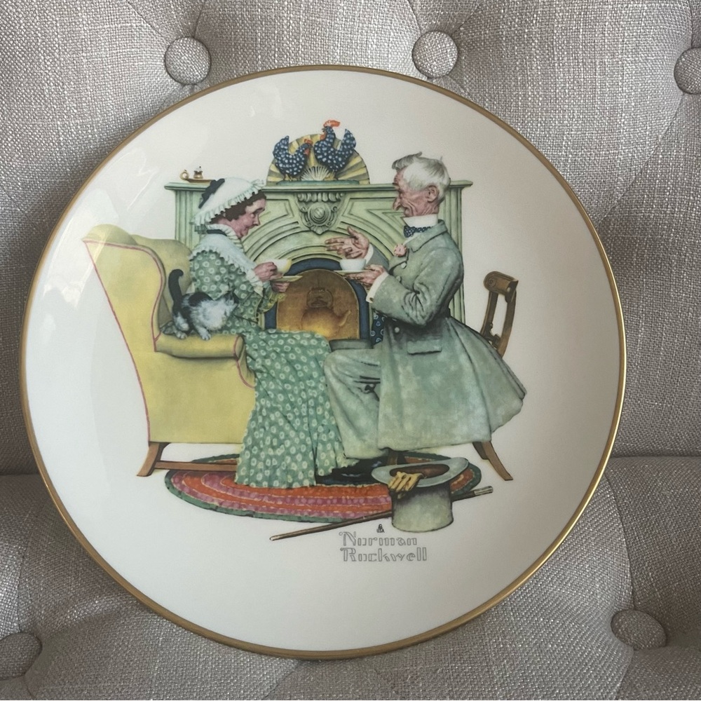 Gorham Norman Rockwell Collector's Plate
Winter - Gaily sharing vintage times
